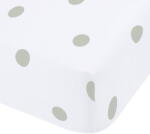 Catherine Lansfield Fehér-zöld gumis flanel lepedő 90x190 cm Polka Dot - Catherine Lansfield