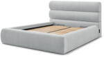 Bobochic Világosszürke kárpitozott franciaágy tárolóhellyel, ágyráccsal 160x200 cm Jagna - Bobochic Paris