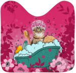 douceur d'intérieur Rózsaszín fürdőszobai kilépő WC-hez 45x45 cm Chatibulle - douceur d'intérieur