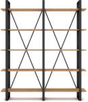 Marckeric Fekete-natúr színű polcos állvány tölgyfa dekorral 150x180 cm Aviva - Marckeric