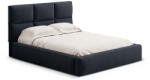 Windsor & Co Sötétkék kárpitozott ágyneműtartós franciaágy ágyráccsal 160x200 cm Libera - Windsor & Co Sofas