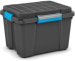 KIS Fekete fedeles műanyag tárolódoboz 49, 5x39x34 cm Scuba Box - KIS
