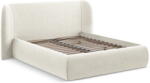 Makamii Krémszínű kárpitozott ágyneműtartós franciaágy ágyráccsal 180x200 cm Hauke - Makamii
