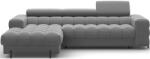 Eltap Szürkésbarna bársony kinyitható-tárolóhelyes sarokkanapé (bal oldali-heverő résszel) Felro - ELTAP