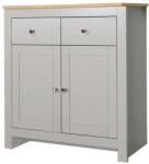 Støraa Szürke-natúr színű alacsony komód tölgyfa dekorral 79x81 cm Emerald - Støraa