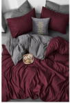 Mila Home Borvörös-szürke kétszemélyes-hosszabbított pamut ágyneműhuzat lepedővel 200x220 cm - Mila Home