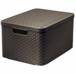 Keter Sötétbarna fedeles műanyag tárolódoboz 33x44, 5x25 cm Style - Curver