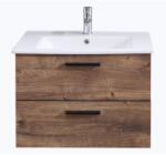 Pelipal Barna függő szekrény tölgyfa dekorral mosdókagyló nélkül 71x51 cm Set 374 - Pelipal