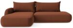 Makamii Terrakotta színű kinyitható sarokkanapé (bal oldali-heverő résszel) Hale - Makamii