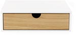 Woodman Fehér-natúr színű éjjeliszekrény tölgyfa dekorral Farsta - Woodman