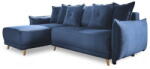 Miuform Sötétkék kordbársony kinyitható sarokkanapé (variálható) Lazy Lukka - Miuform