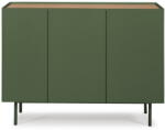 Teulat Zöld alacsony komód tölgyfa dekorral 110x85 cm Arista - Teulat