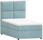 ROPEZ Világoskék kárpitozott ágyneműtartós egyszemélyes ágy ágyráccsal 100x200 cm Lena - Ropez