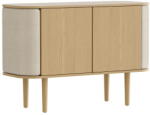 UMAGE Bézs-natúr színű alacsony komód tölgyfa dekorral 109x75 cm Treasures - UMAGE