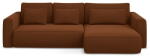 Makamii Terrakotta színű bársony kinyitható-tárolóhelyes sarokkanapé (jobb oldali-heverő résszel) Kapua - Makamii - bonami - 531 992 Ft