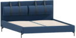 ROPEZ Sötétkék kárpitozott franciaágy ágyráccsal 200x200 cm Tulsa - Ropez
