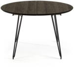 Kave Home Kerek bővíthető étkezőasztal kőrisfa dekoros asztallappal ø 120 cm Norfort - Kave Home