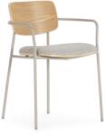 MOME Világosszürke-natúr színű kárpitozott karfás étkezőfotel szett Nour - MOME