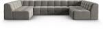 Micadoni Szürke bársony sarokkanapé ("U" alakú) Kendal - Micadoni Home
