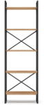 Marckeric Fekete-natúr színű polcos állvány tölgyfa dekorral 58x175 cm Dusan - Marckeric