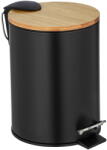 WENKO Tortona fekete szemetes bambusz fedéllel, 3 l - Wenko