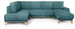 Bonami Selection Türkiz kordbársony kinyitható sarokkanapé (bal oldali-U alakú) Tori - Bonami Selection