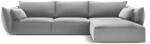 Mazzini Sofas Világosszürke bársony sarokkanapé (jobb oldali-heverő résszel) Vanda - Mazzini Sofas - bonami - 747 140 Ft