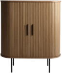 Unique Furniture Barna bortartó szekrény tolóajtóval, tölgyfa dekorral 100x118x40 cm Nola - Unique Furniture