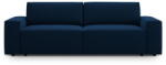 Micadoni Sötétkék bársony kinyitható-tárolóhelyes kanapé 247 cm Jodie - Micadoni