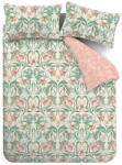 Catherine Lansfield Zöld-rózsaszín kétszemélyes-hosszabbított ágyneműhuzat 230x220 cm Clarence Floral - Catherine Lansfield