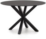 Kave Home Fekete kerek étkezőasztal üveg asztallappal ø 120 cm Argo - Kave Home