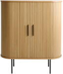 Unique Furniture Natúr színű bortartó szekrény tolóajtóval, tölgyfa dekorral 100x118x40 cm Nola - Unique Furniture