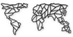 Bystag Map Of The World Clear fém fali dekoráció, 85 x 170 cm