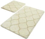 Foutastic Wave 2 db-os bézs négyszögletes fürdőszobai kilépő szett - Foutastic