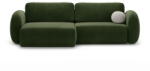 Cosmopolitan Design Zöld bársony kinyitható-tárolóhelyes sarokkanapé Tonale - Cosmopolitan Design