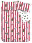 Catherine Lansfield Piros-fehér kétszemélyes ágyneműhuzat 200x200 cm Christmas Stripe - Catherine Lansfield
