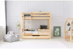 Adeko Natúr színű emeletes ágyneműtartós gyerekágy kihúzható pótággyal, ágyráccsal 90x180 cm CLPBN - Adeko