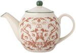 Bloomingville Krémszínű agyagkerámia teáskanna karácsonyi mintával 900 ml Beth - Bloomingville
