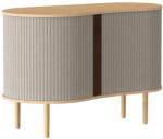 UMAGE Bézs-natúr színű alacsony komód tölgyfa dekorral, tolóajtóval 100x67 cm Audacious - UMAGE