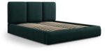 Mazzini Sofa Sötétzöld kárpitozott ágyneműtartós franciaágy ágyráccsal 180x200 cm Brody - Mazzini Beds