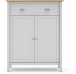 Marckeric Fehér-natúr színű borovi fenyő magas komód 90x110 cm Misti - Marckeric