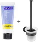 WENKO Matt fekete öntapadós üveg WC-kefe Bosio - Wenko