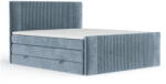 Maison de Reve Kék ágyneműtartós boxspring ágy 200x200 cm Bergamo - Maison de Rêve