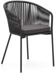 Kave Home Fekete fém-párnázott kerti szék Yanet - Kave Home