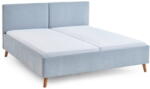 meise.möbel Világoskék kárpitozott franciaágy ágyráccsal 180x200 cm Piano - Meise Möbel