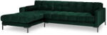Cosmopolitan Design Bali sötétzöld bársony sarokkanapé, bal oldali - Cosmopolitan Design
