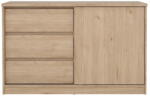 Tvilum Natúr színű komód tolóajtóval tölgyfa dekorral 119x76x50 cm Naia - Tvilum