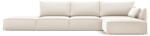 Mazzini Sofas Bézs bársony sarokkanapé (jobb oldali-heverő résszel) Vanda - Mazzini Sofas - bonami - 822 792 Ft