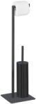 WENKO Fekete acél WC-papír tartó állvány kefével Recco - Wenko