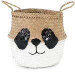 Compactor Fehér-natúr színű tengerifű játéktároló kosár ø 25x24 cm Panda - Compactor
